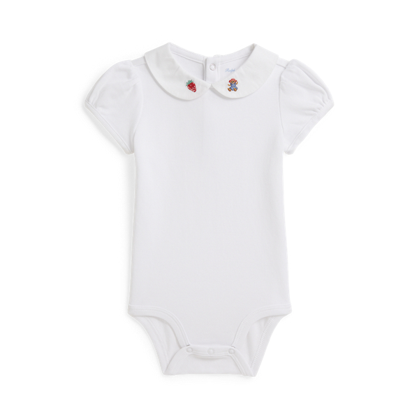 Embroidered-Collar Cotton Bodysuit