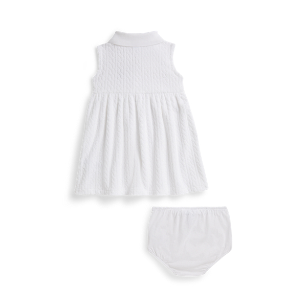 Frottee-Polo-Kleid mit Mini-Zopfmuster Baby Girl in Wei&szlig; 2