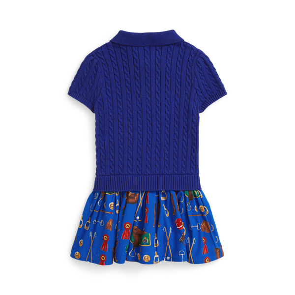 Equestrian-Print Mini-Cable Cotton Dress