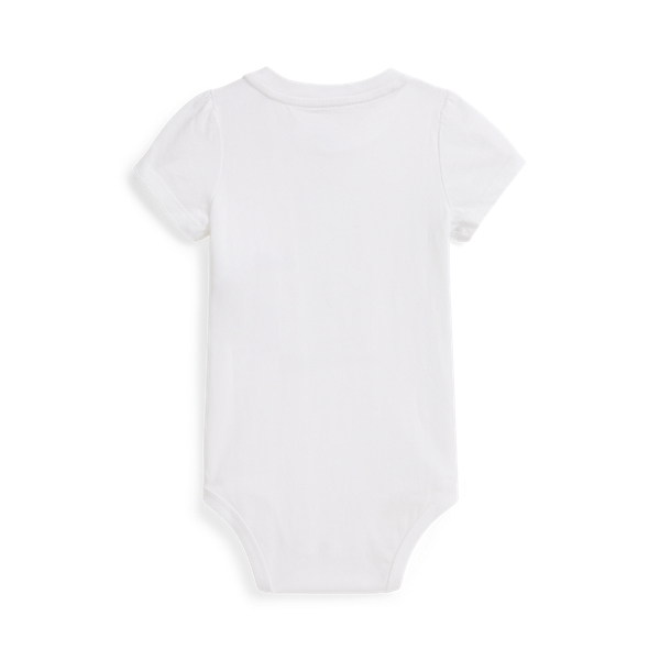 White Polo Bear Cotton Jersey Bodysuit Baby Girl 2