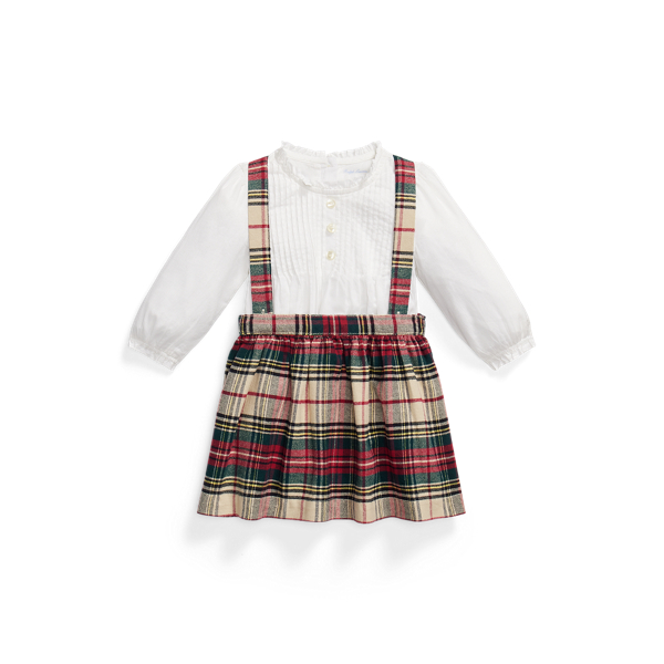 Cotton Bodysuit & Overall Skirt Set