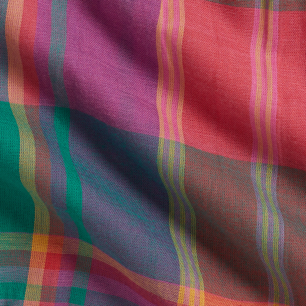Multi Plaid Ruffled Cotton Madras Shortall Baby Girl 3