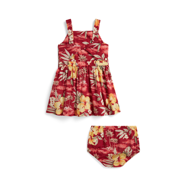 Hibiscus Paradise Tropical-Print Cotton Dress & Bloomer Baby Girl 2