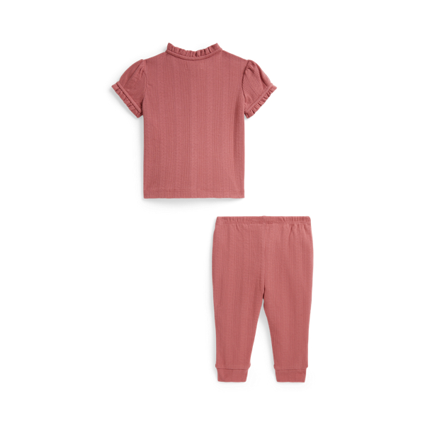 Pointelle-Knit Cotton Top & Legging
