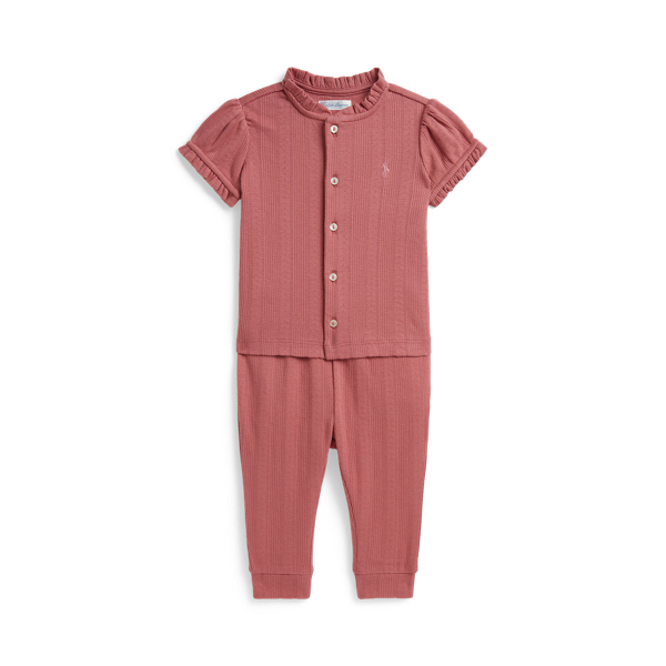 Pointelle-Knit Cotton Top & Legging