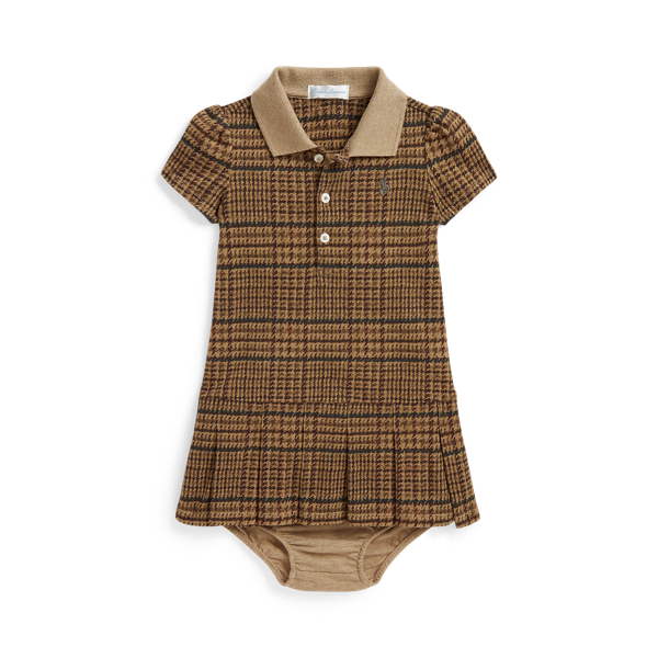Tweed-Print Stretch Mesh Dress & Bloomer