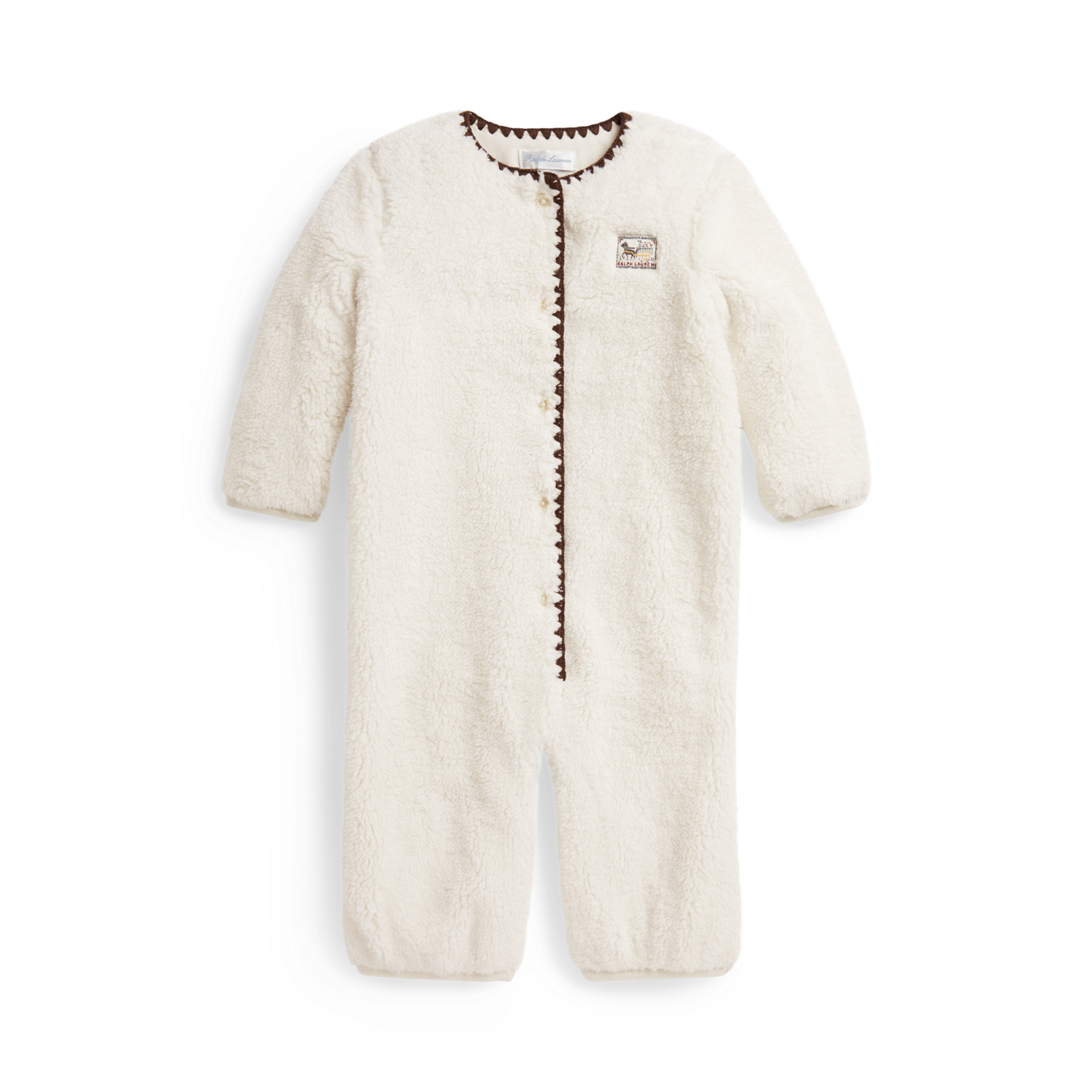 Детский комбинезон Ralph Lauren Teddy Fleece Coverall, цвет: Кремовый — фото 2