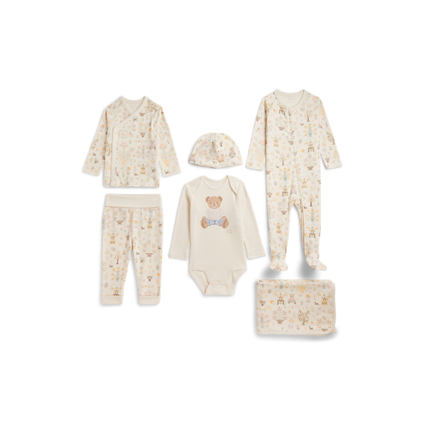 Petite Point Baby Bear Polo Bear Cotton 6-Piece Gift Set Baby Girl 2