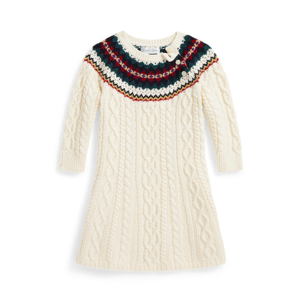 Fair Isle Cotton Sweater Dress