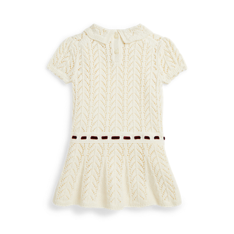 Детское платье Ralph Lauren Pointelle Cotton, цвет: Кремовый