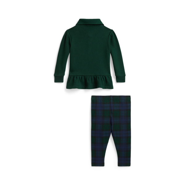 Bluzka Polo Bear i legginsy w kratę