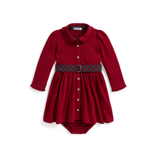 Belted Cotton Mesh Shirtdress & Bloomer