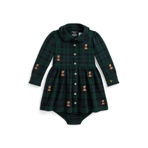 Plaid Cotton Mesh Shirtdress & Bloomer