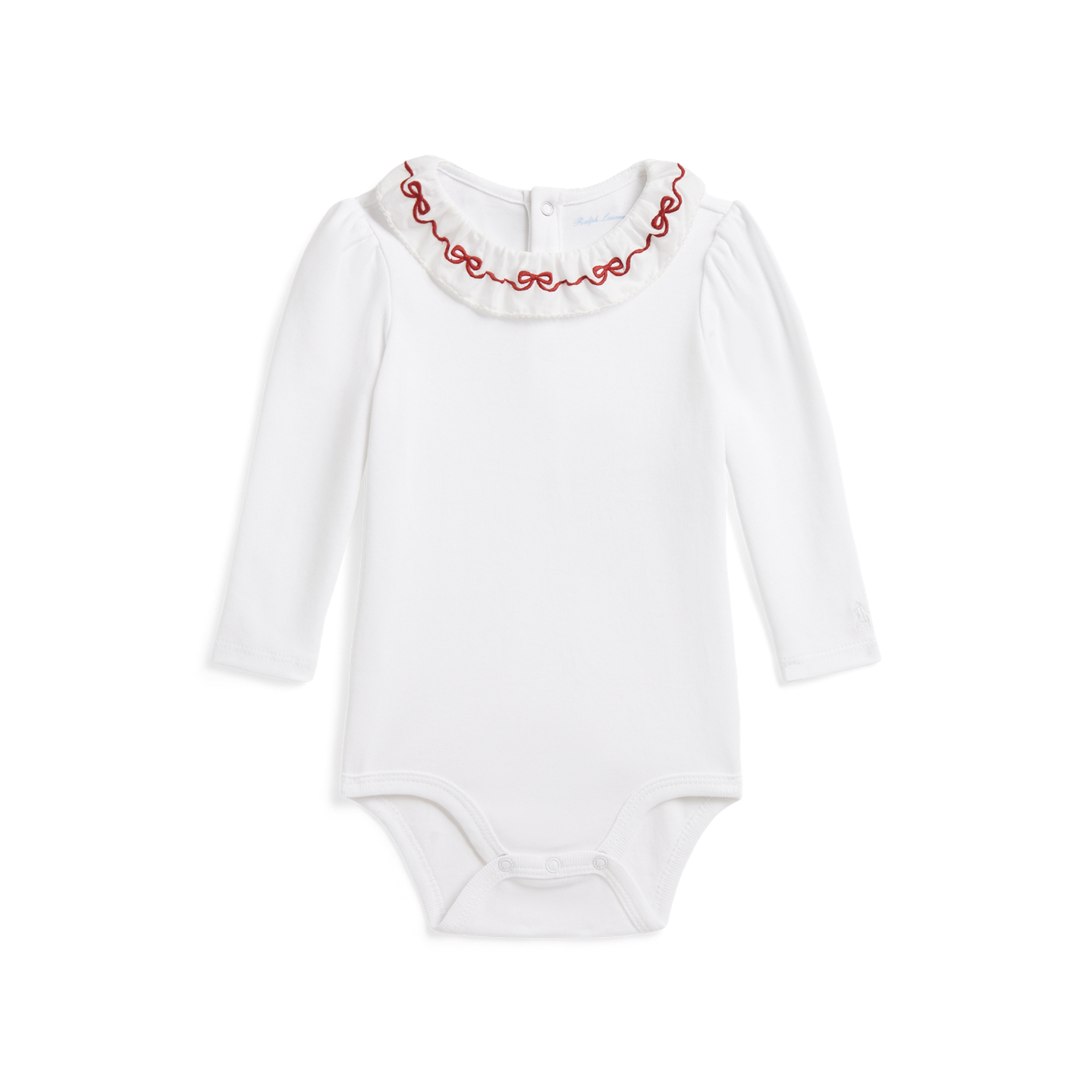 Боди Interlock для детей, оборки, хлопок — Ralph Lauren, цвет: Белый — фото 2