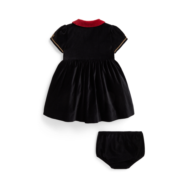 Soutache-Trim Velvet Dress & Bloomer