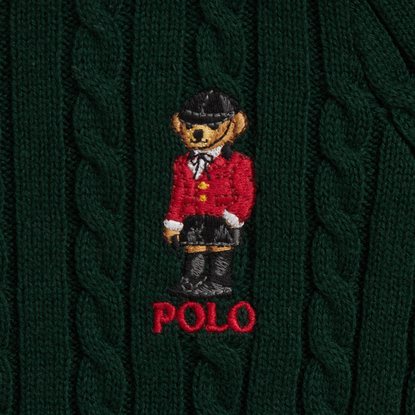 Polo ベア ミニケーブル コットン カーディガン