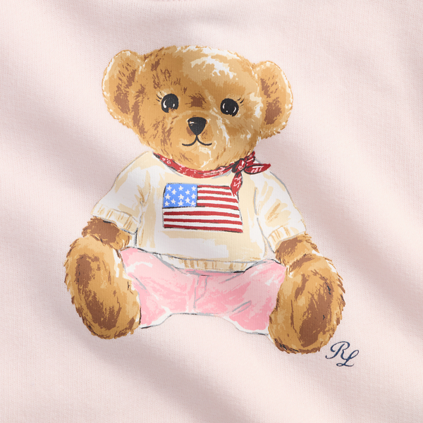 Delicate Pink Polo Bear Fleece Sweatshirt & Pant Baby Girl 3