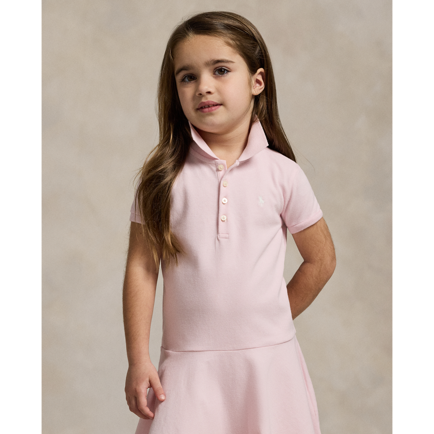 Детское платье Ralph Lauren Stretch Mesh Polo, цвет: Розовый, вариант 1 — фото 2