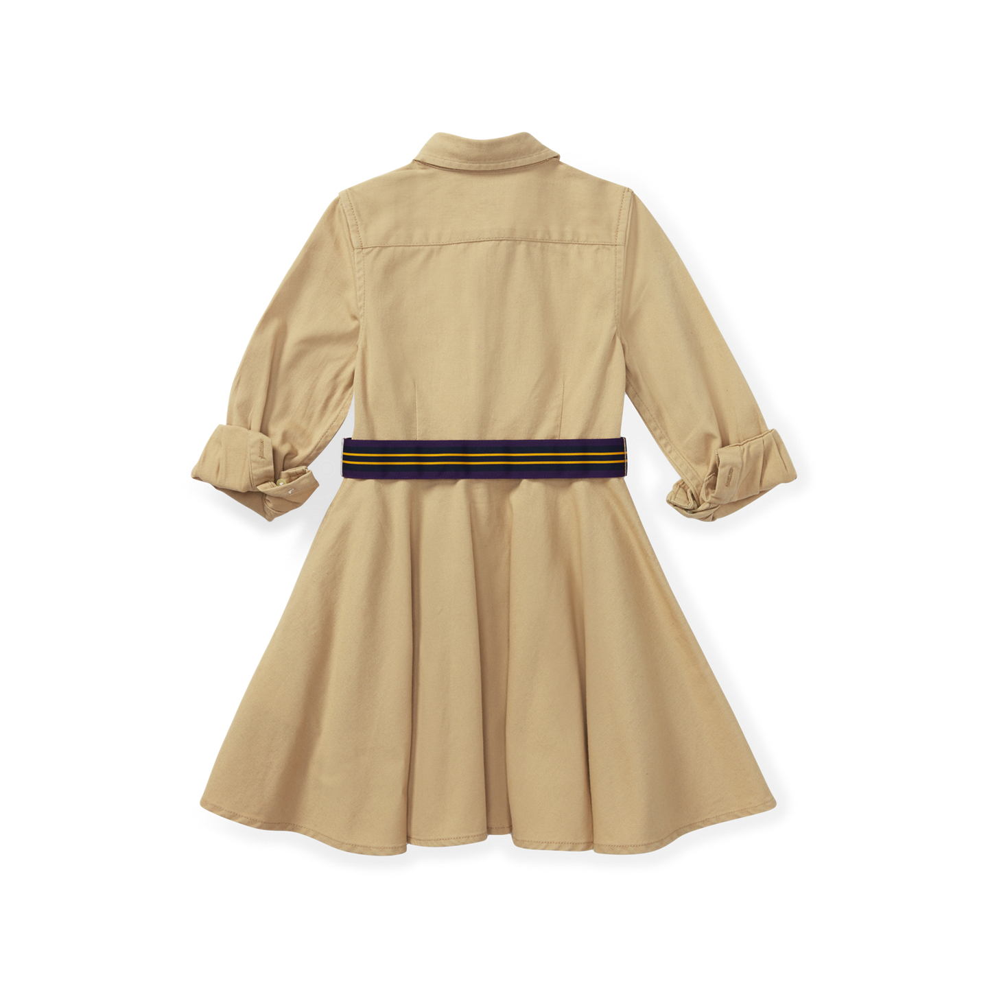 Детское платье Ralph Lauren Belted Cotton Chino Shirtdress, цвет: Хаки — фото 1