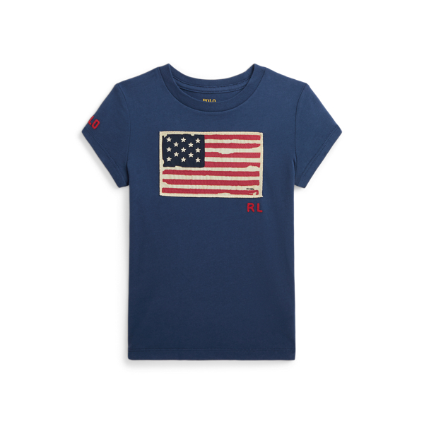 Flag Cotton Jersey T Shirt for Girls Ralph Lauren UK