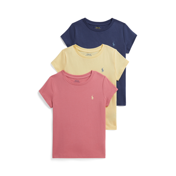 Multi Cotton Jersey Crewneck Tee 3-Pack Girls 2-6x 2