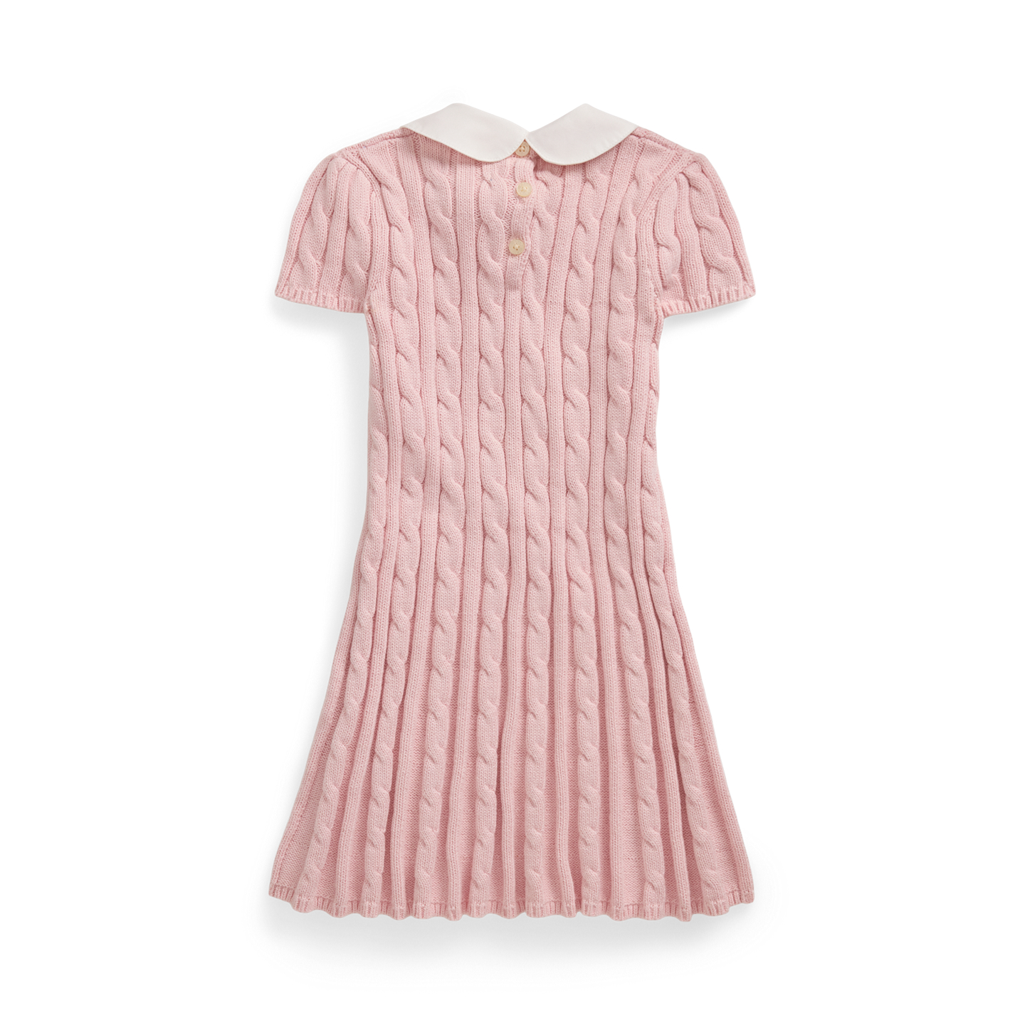 Детское платье Ralph Lauren Cable-Knit Cotton Sweater Dress, цвет: Розовый — фото 1