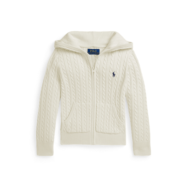 Mini-Cable Cotton Full-Zip Hoodie