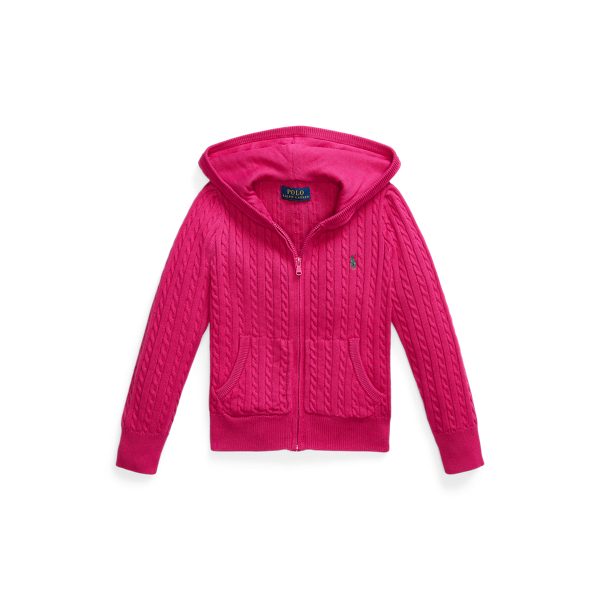 Sweat à capuche zippé à mini-torsades