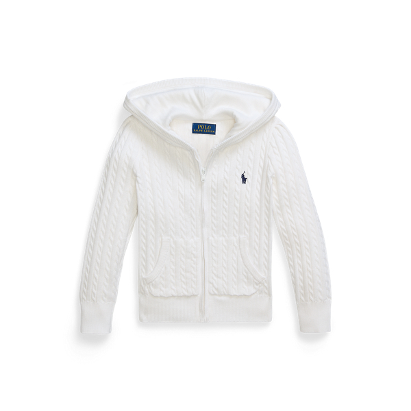 Sweat à capuche zippé à mini-torsades