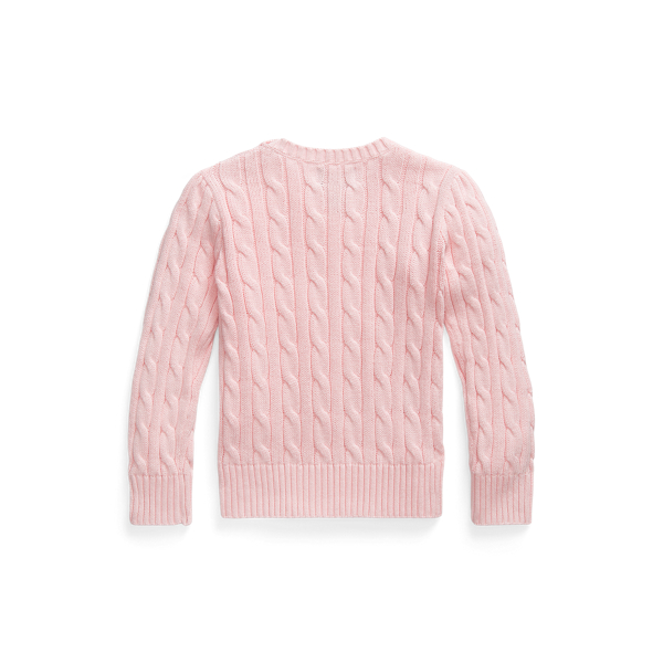 Baumwollpullover mit Zopfmuster Girls 1.5-6.5 Years in Hauchzartes Rosa 2