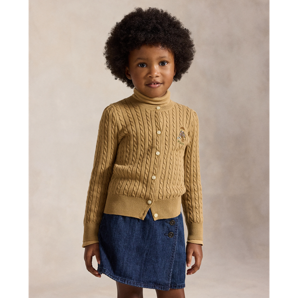 Cardigan Polo Bear mini-torsades coton