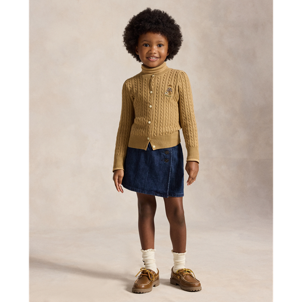 Cardigan Polo Bear mini-torsades coton