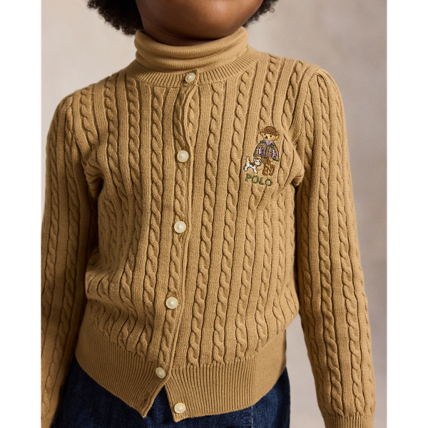 Cardigan Polo Bear mini-torsades coton