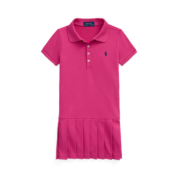 Robe Polo en piqu&eacute; pliss&eacute; stretch