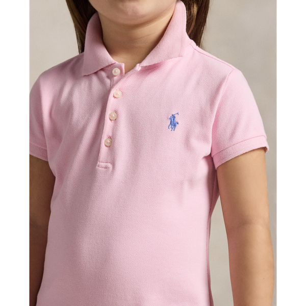 Carmel Pink/Harbor Island Pleated Stretch Mesh Polo Dress Girls 1.5-6.5 Years 5