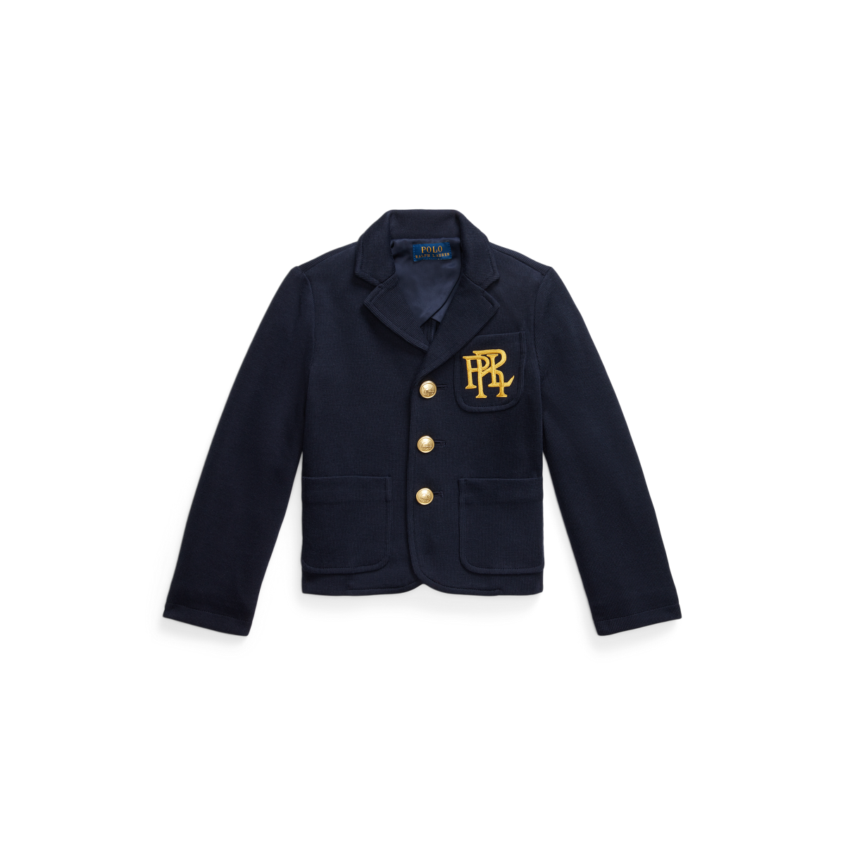 ラルフローレン　ppロゴ付き黒ブレザー 新作セール ポロラルフローレン ロゴストレッチブレザー (Ralph