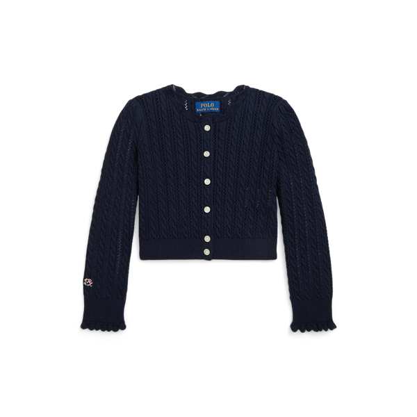 Pointelle-Knit Cotton Cardigan Girls 1.5-6.5 Years 1