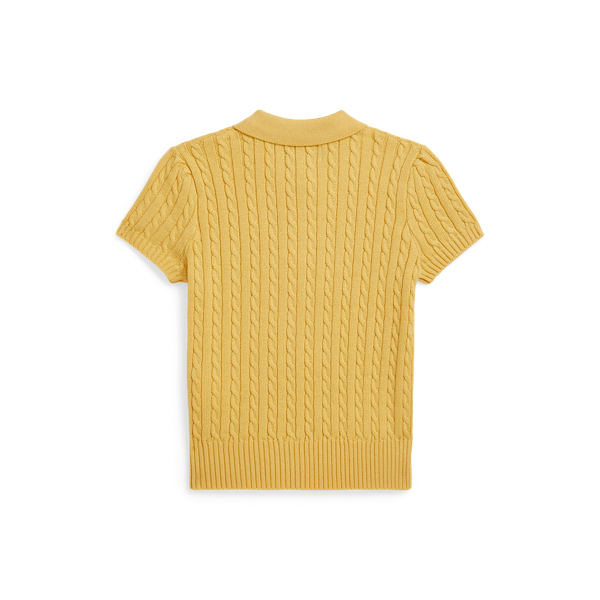 Polo-Pullover mit Mini-Zopfmuster