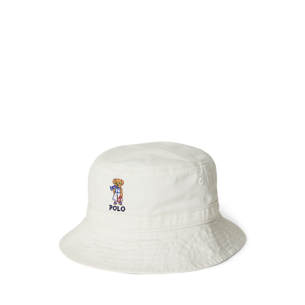 Deckwash White Twill-Topfhut mit Polo Bear Girls 1.5-6.5 Years 1