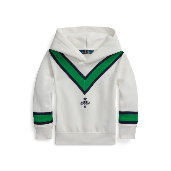 Fleece hoodie met cricketstrepen