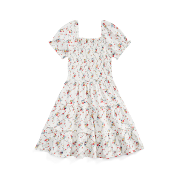 Floral Smocked Cotton Jersey Dress