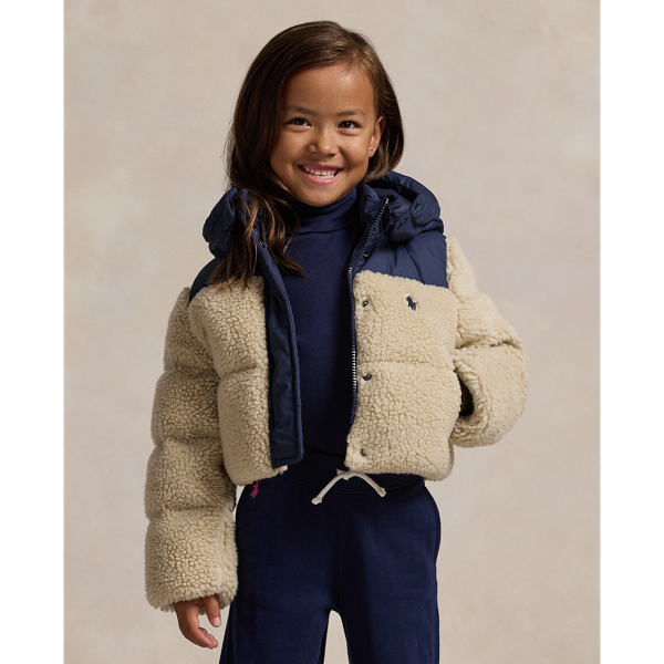 Teddy Fleece Boxy Hybrid Jacket for Girls Ralph Lauren IL