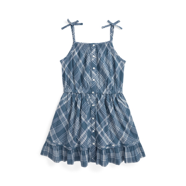 Vestido em tecido de Madrasta xadrez Girls 1.5-6.5 Years em 1