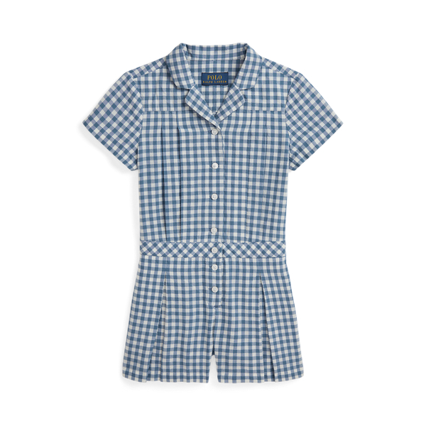 Gingham Cotton Madras Romper