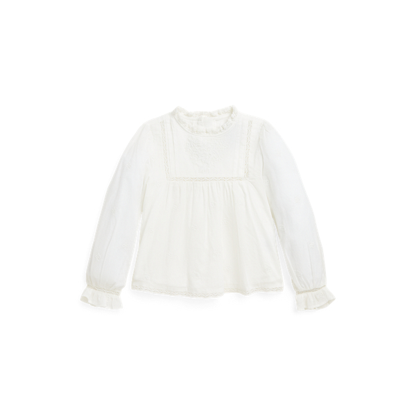 Embroidered Cotton Voile Top Girls 1.5-6.5 Years 1