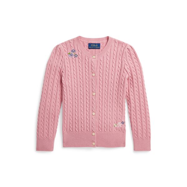 Floral Mini Cable Cotton Cardigan for Girls Ralph Lauren UK