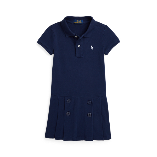 Nautical Stretch Mesh Polo Dress