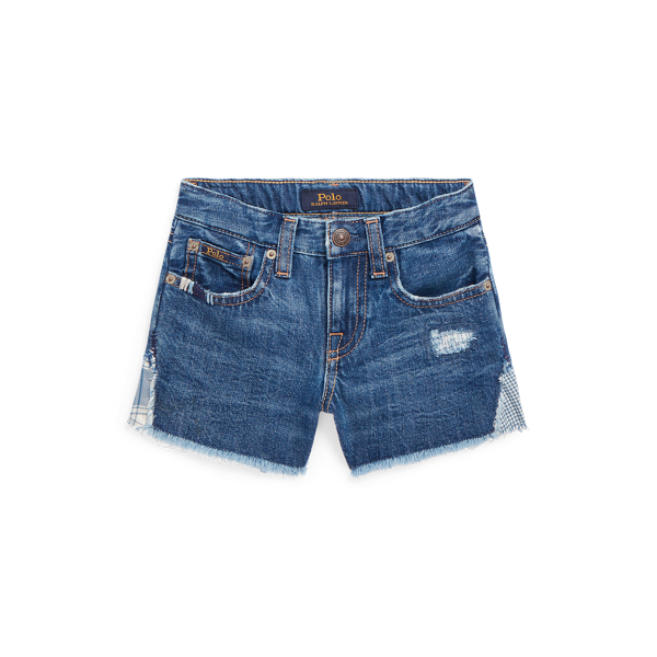 Distressed Cotton Denim Short