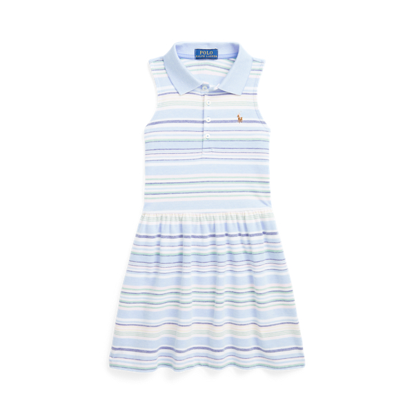 Striped Knit Oxford Polo Dress