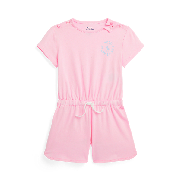 Big Pony Logo Cotton Jersey Playsuit